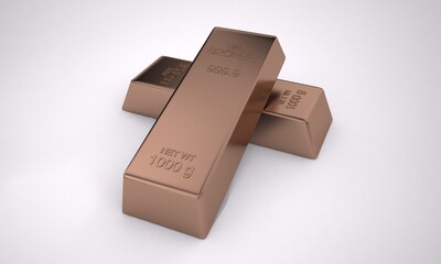 Bullion Sterling Bronze, Pure Bronze, Wealth, 3D Render
