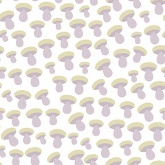 Seamless pattern with gray Champignon isolated on white background simple scandinavian style trend of the season. Can be used for Gift wrap fabrics, wallpapers, food packaging. Vector