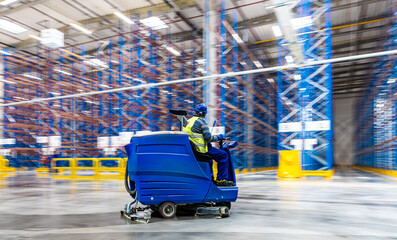 Employee during his work in the warehouse