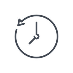 Update Time line icon. Refresh Clock and Watch vector outline sign.
