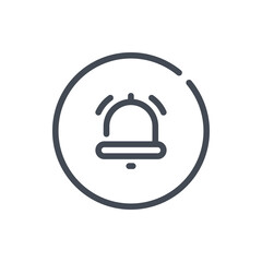 Bell in Circle line icon. Notification vector outline sign.