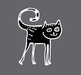 Funny cat cartoon vector illustration