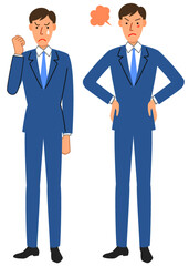 悲しむ男性と怒る男性