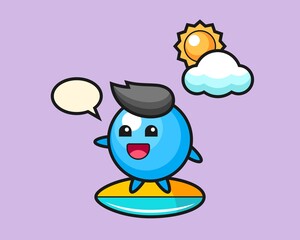 Gum ball cartoon do surfing on the beach