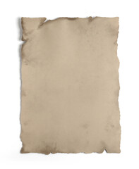 Obraz premium Natural handmade beige parchment, isolated from the background. contains clipping path
