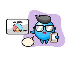 Gum ball cartoon as a dietitian