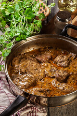 Pork tenderloin in mushroom sauce