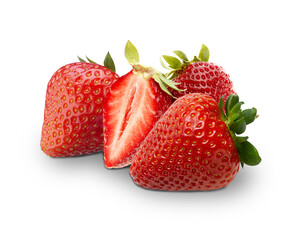 strawberries isolated on white background