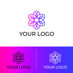 Elegant Abstract logo Design flower Geometric Logotype creative emblem