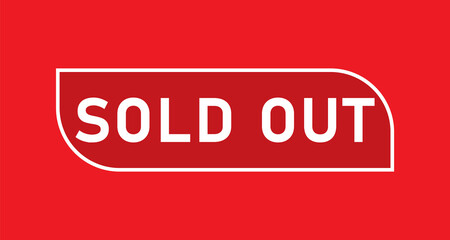 sold out red stamp on a red background