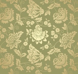 traditional wedding card design, paisley floral pattern , royal India	
