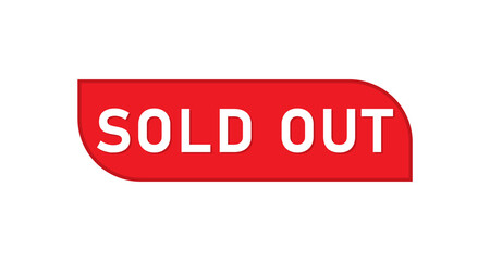 sold out red stamp on white background