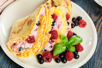 Delicious tasty homemade traditional crepes