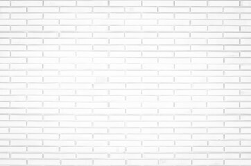 White brick wall texture background for stone tile block painted in grey light color wallpaper modern interior, Exterior and backdrop design have old texture uneven, Horizontal architecture wallpaper.