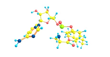 Fototapeta na wymiar Tannic acid molecular structure isolated on white