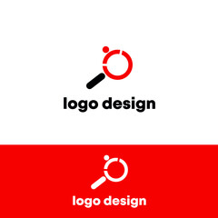 magnifying glass and human logo design minimal logotype search logotype vector template