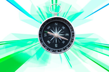 round compass on abstract background as symbol of tourism