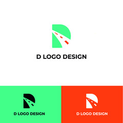 D and way logotype minimal letter logo design vector template
