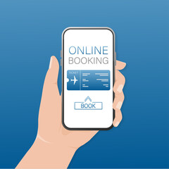 Smartphone with tickets icon vector illustration. Vector illustration in flat design. Web design. Book icon.