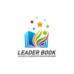 Obraz premium Leadership Education Book Logo Design Concept Vector. Success Leader Book Logo Template. Icon Symbol