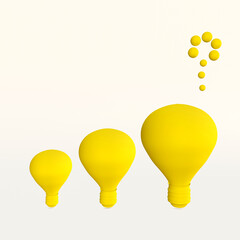 Lamp for big idea light bulb shine electricity. Innovation graphic icon shine. Design product presentation. 3D Rendering. 