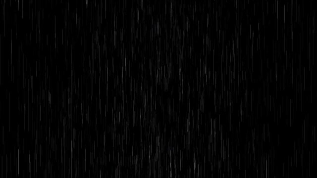 Heavy raindrops falling with alpha. Looped animation.	