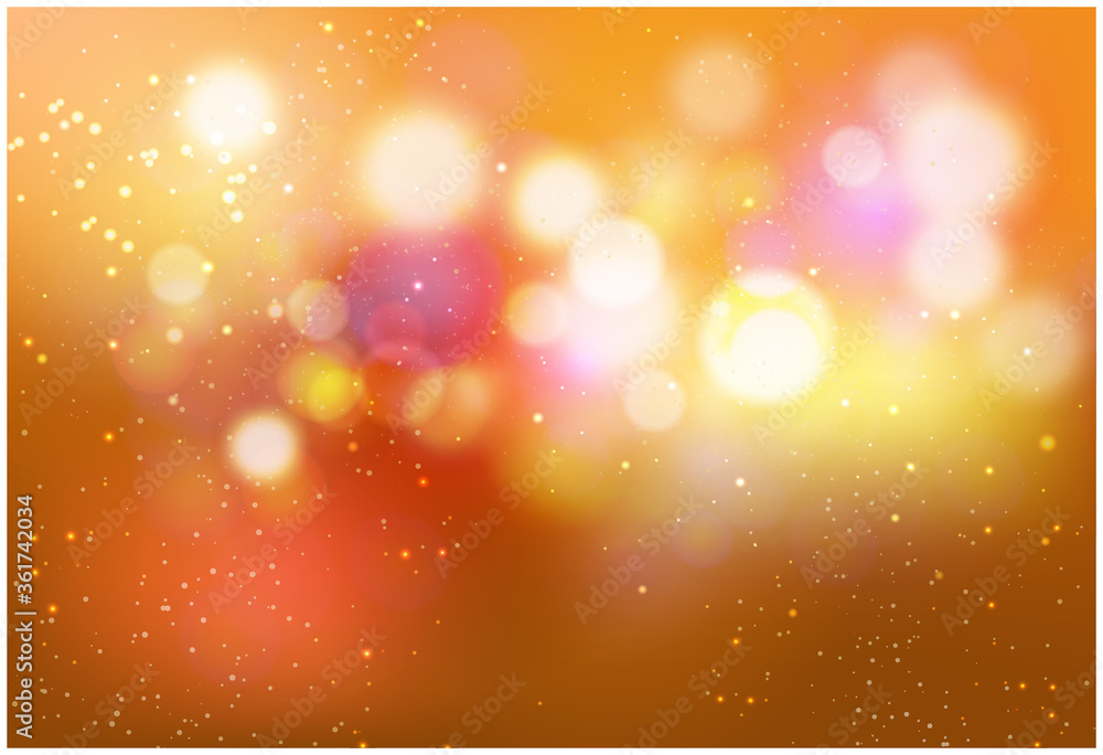 Aufkleber orange starburst background with sparkles. shiny sun rays vector illustration with bokeh lights