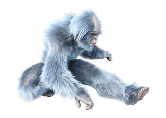 3D Rendering Yeti on White