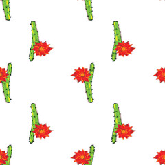 Seamless decorative background. Cactus plants pattern. Decorative texture for design of wallpaper, wrapping paper, scrapbook, web, textile