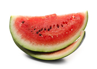 Fresh watermelon slice isolated on white background