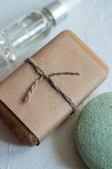 Face oil, natural soap.