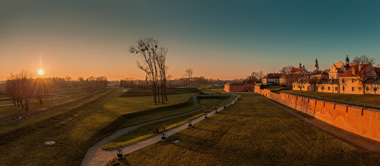 Medieval sunset town of Zamosc, Poland