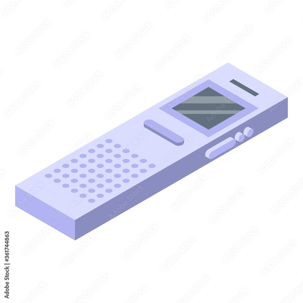 Poster reporter voice recorder icon. isometric of reporter voice recorder vector icon for web design isolat