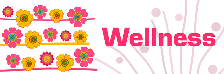 Wellness Floral Pink Yellow Lines Left Horizontal 