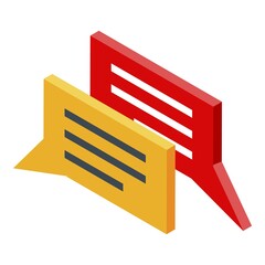 Reporter chat icon. Isometric of reporter chat vector icon for web design isolated on white background