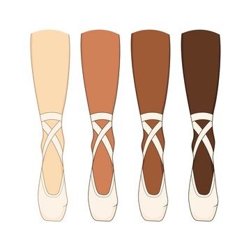The legs of a ballerina in pointes.