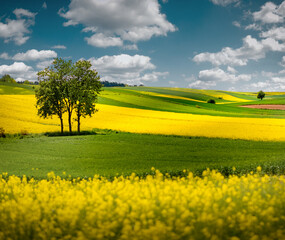 sunny countryside fields