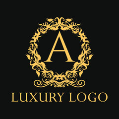 Luxury logo. Premium elegant initial letter design template for restaurant, hotel, boutique, cafe, Hotel, Heraldic, Jewelry, Fashion and other business