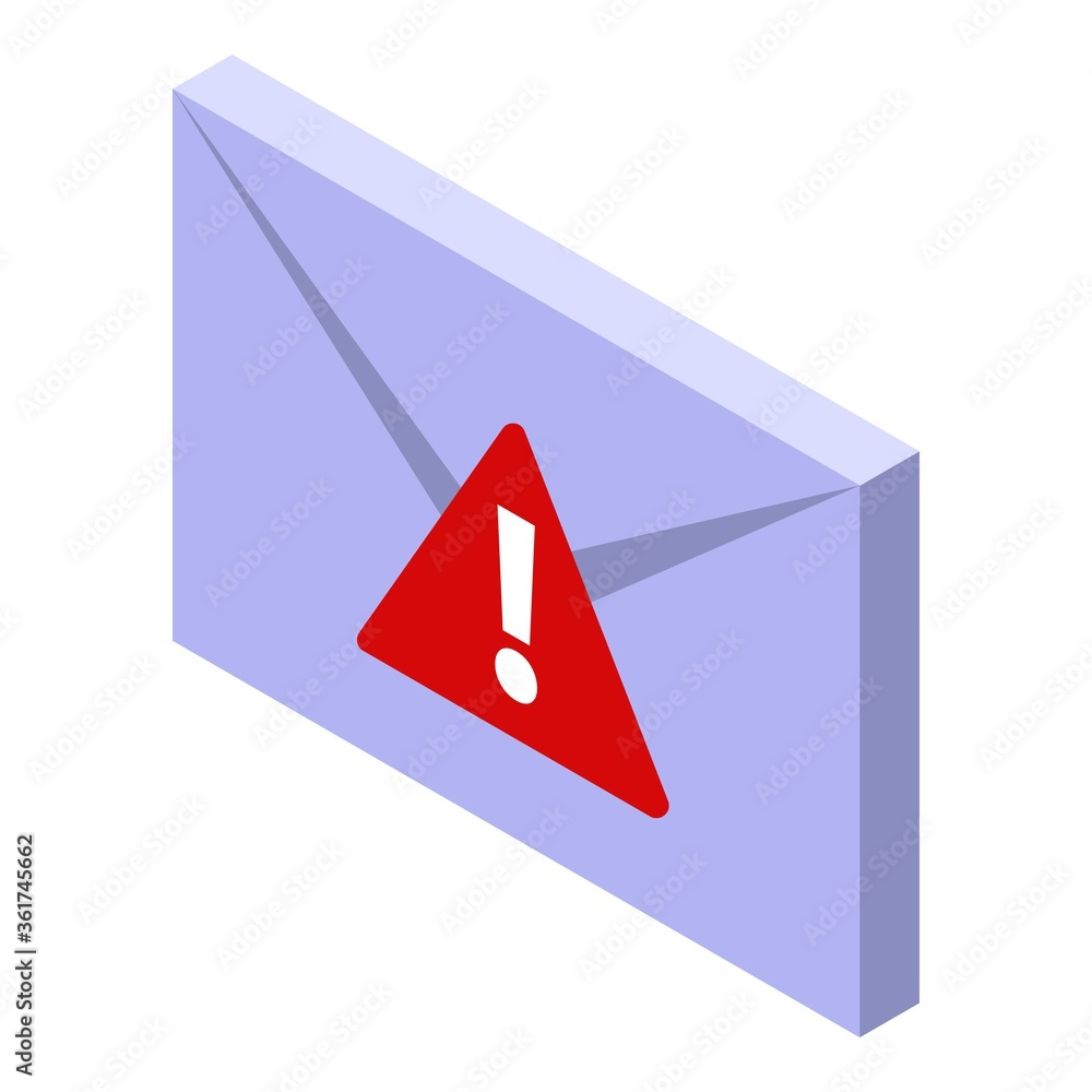 Poster fraud mail virus icon. isometric of fraud mail virus vector icon for web design isolated on white ba
