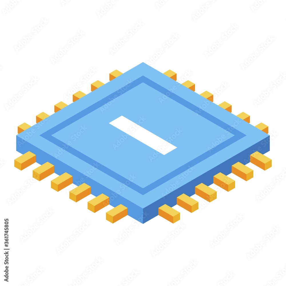 Poster processor storage icon. isometric of processor storage vector icon for web design isolated on white 