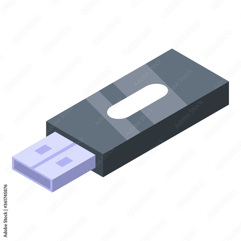 Poster usb flash storage icon. isometric of usb flash storage vector icon for web design isolated on white 
