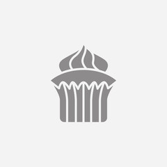 Cupcake icon. Dessert symbol modern, simple, vector, icon for website design, mobile app, ui. Vector Illustration