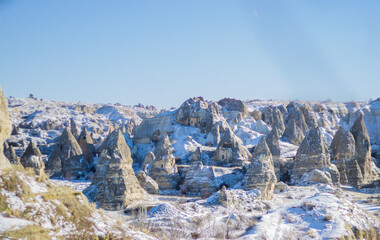 Sunny january day in winter Cappadocia