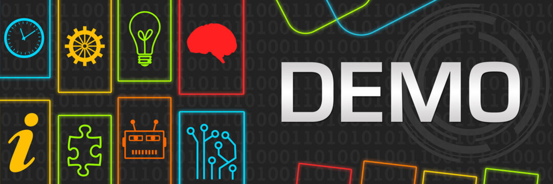 Demo Dark Colorful Neon Technology Shapes Horizontal 