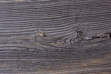 Texture of old wooden board with knot, closeup.