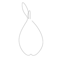 Pear silhouette one line drawing, vector illustration