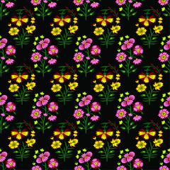 colorful vector abstract flower bunch pattern background design