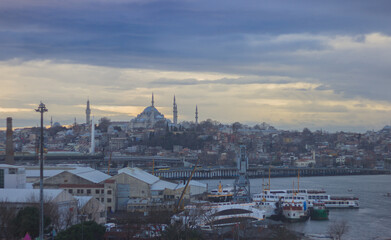 view of the cloudy Istanbul from the hotel window