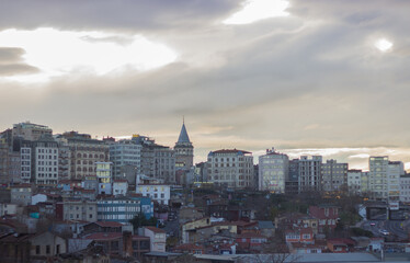 view of the cloudy Istanbul from the hotel window