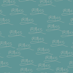 endless pattern on a blue background inscription openly in the style of a skit